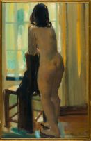Clement Serneels; Nude looking out the window