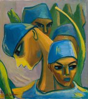 Maggie Laubser; Composition with Four Heads