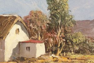 Gabriel de Jongh; Cottage and Mountains