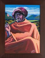 Lizo Pemba; Xhosa Man Smoking His Pipe