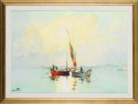 Cecil Rochfort D'Oyly-John; Boats off Cap d'Antibes South of France
