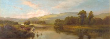 Edward Henry Holder; Cattle Watering by a River