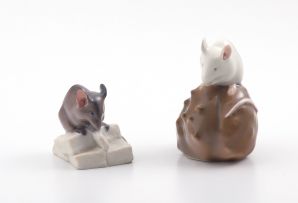 A Royal Copenhagen porcelain white-glazed mouse
