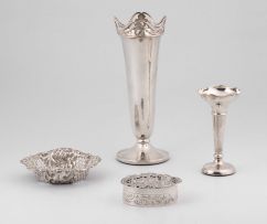 A silver trumpet-shaped bud vase, Williams Ltd, Birmingham, date mark indistinct