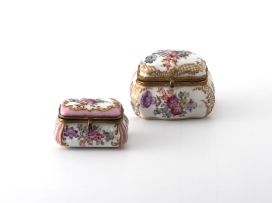 Two Continental porcelain and gilt-metal mounted boxes, late 19th/early 20th century