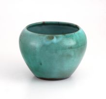 A Linn Ware turquoise-green-glazed bowl