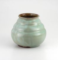 A Linn Ware pale green-glazed bowl