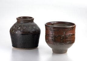 A Hyme Rabinowitz brown-glazed stoneware vase