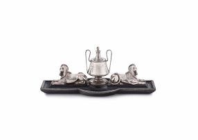 A Victorian silver presentation inkstand, Stephen Smith, London, 1882