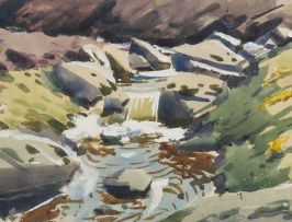 Sydney Carter; Mountain Landscape with cascading river