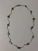 Silver and gem-set necklace