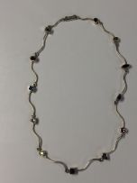 Silver and gem-set necklace