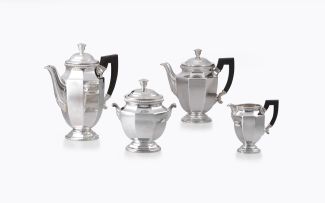 A Christofle four-piece silver-plate tea and coffee service, mid 20th century