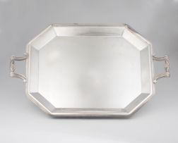 A Christofle silver-plate two-handled tray, mid 20th century