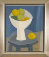 Nico Verboom; Still Life with Lemons in a White Bowl
