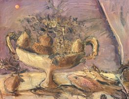 Christo Coetzee; Still Life with Fish and Fruit