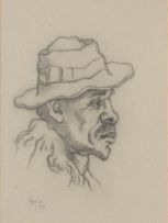 Gregoire Boonzaier; Profile of Man Wearing a Hat