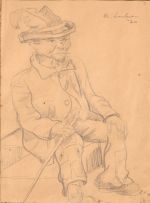 Maggie Laubser; Shepherd, recto; Figure Sketch, verso