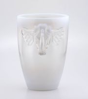 An opalescent and clear glass vase, 20th century