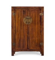 A Chinese hardwood cupboard, 20th century