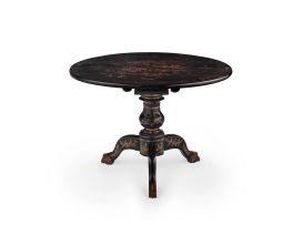 A Regency japanned tilt-top tripod table