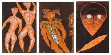 Cecil Skotnes; The Assassination of Shaka, three prints from the portfolio
