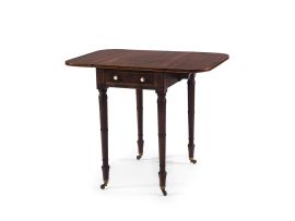 A George III mahogany and inlaid drop-side table
