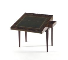 A Regency rosewood and brass-mounted travelling desk