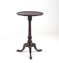 A mahogany, oak and fruitwood occasional tripod table, 19th century