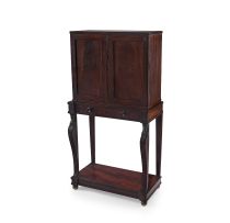 A mahogany collector's cabinet on associated stand, 19th century and later