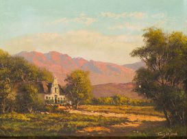 Tinus de Jongh; Landscape with Cape Dutch House