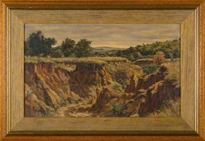 Erich Mayer; Landscape with Eroded Watercourse