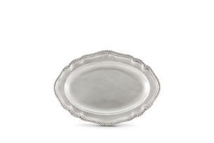 A George III silver oval meat dish, George Cowles, London, 1765