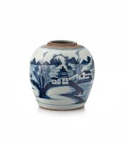 A Chinese blue and white ginger jar, Qing Dynasty, late 18th century