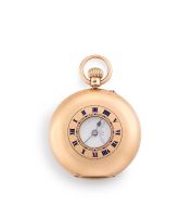 18ct gold half-hunter cased keyless watch, Rotherham & Sons, No 36065, London 1916