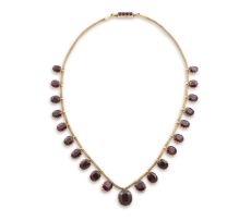 Victorian garnet and gold necklace