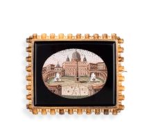 Italian micro mosaic brooch, 19th century