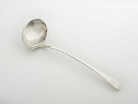 A George III silver Old English pattern ladle, possibly George Smith, London, 1800