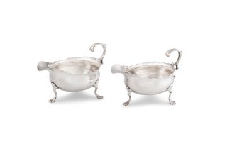 A pair of George III silver sauce boats, David Mowden, London, 1763