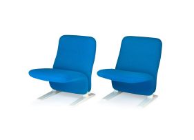 A pair of Pierre Paulin 'Model F780 Concorde' easy chairs, designed 1970s, manufactured by Artifort, The Netherlands