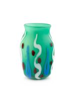 A Shirley Cloete green glass vase