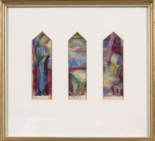 Maud Sumner; Madonna and Child; Three Stained Glass Panels, two