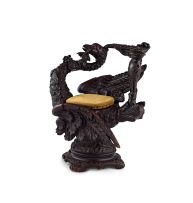 A Venetian walnut grotto 'Fantasy' chair, circa 1880