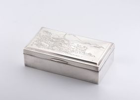 A Japanese silver cigarette box, 20th century