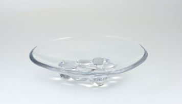 A Daum clear glass dish, France, 1970s