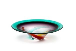 An Italian large glass bowl, Paolo Crepax for Murano, 1992