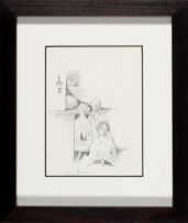 Alexander Rose-Innes; Pencil drawing, three figures (study)