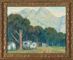 Sydney Carter; House and Trees in a Landscape