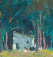 Sydney Carter; House and Trees in a Landscape