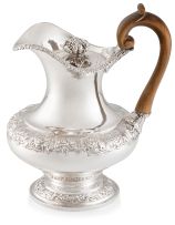 A George IV silver hot water jug, Benjamin Smith III, London, 1826